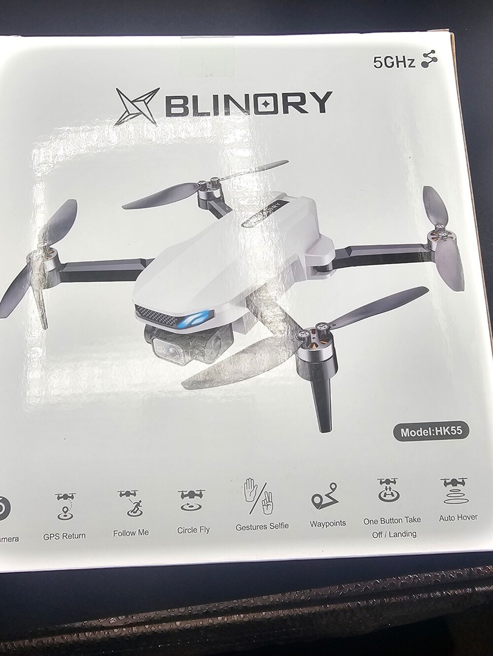Blinory HK55 GPS Drone with HD Camera and Gesture Selfie - White